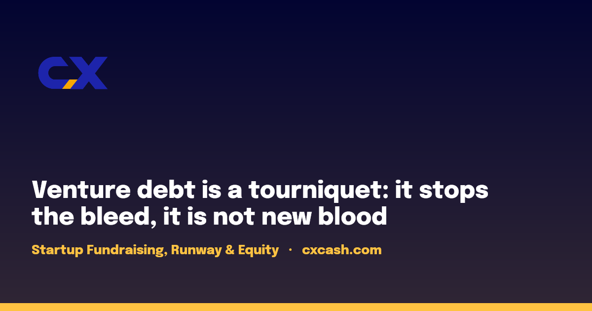Venture debt is a tourniquet: it stops the bleed, it is not new blood